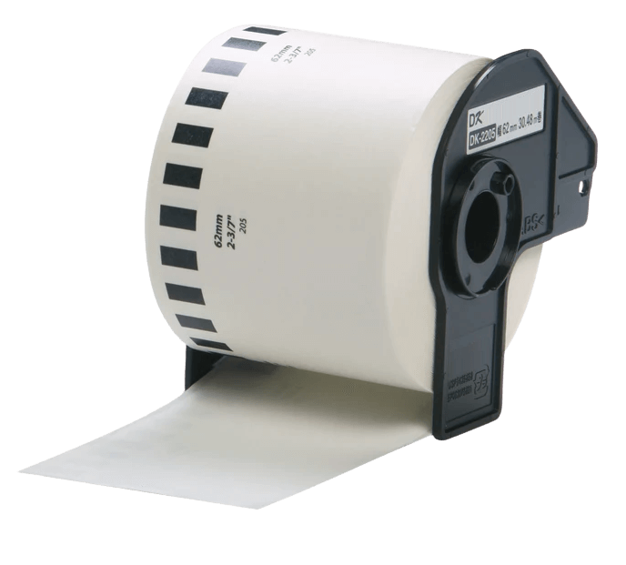 Brother DK22205 Hvid 62mm x 30.5m adresseetiket - Kompatibel