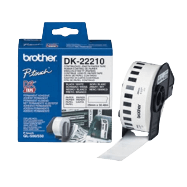 Brother DK22210 Hvid 29mm x 30,48 tape - Original