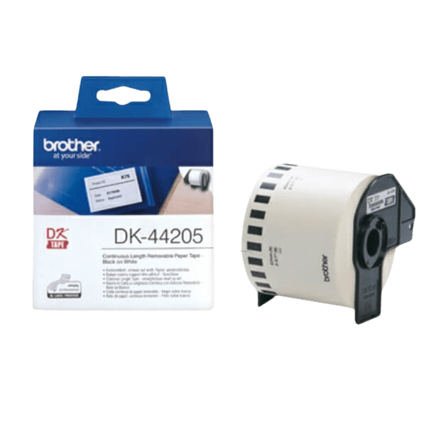 Brother DK44205 Sort tekst / Hvid tape 62 mm x 30 m tape - Original