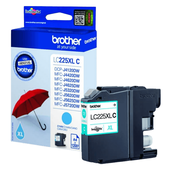 Brother LC225C cyan XL blækpatron - Original