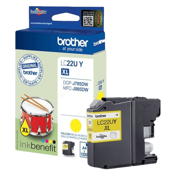 Brother LC22UY gul blækpatron - Original