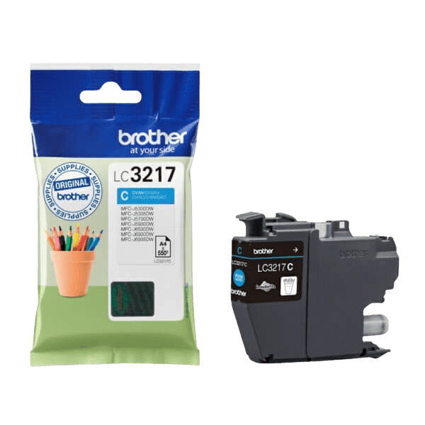 Brother LC3217C cyan blækpatron - Original