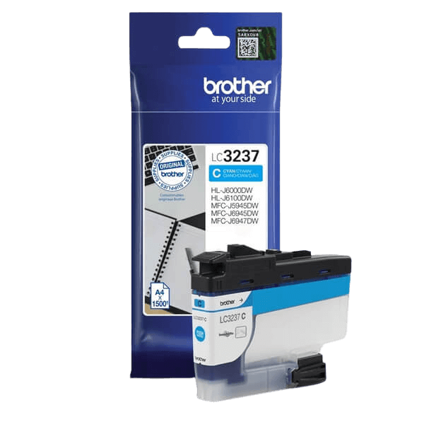 Brother LC3237C cyan blækpatron - Original