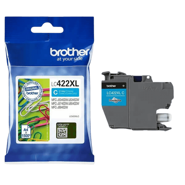 Brother LC422XLC cyan XL blækpatron - Original