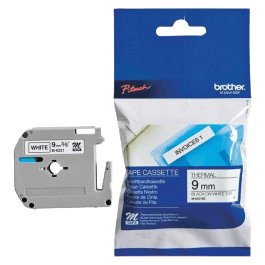 Brother MK221BZ Sort tekst / Hvid tape 9 mm x 8 m tape - Original