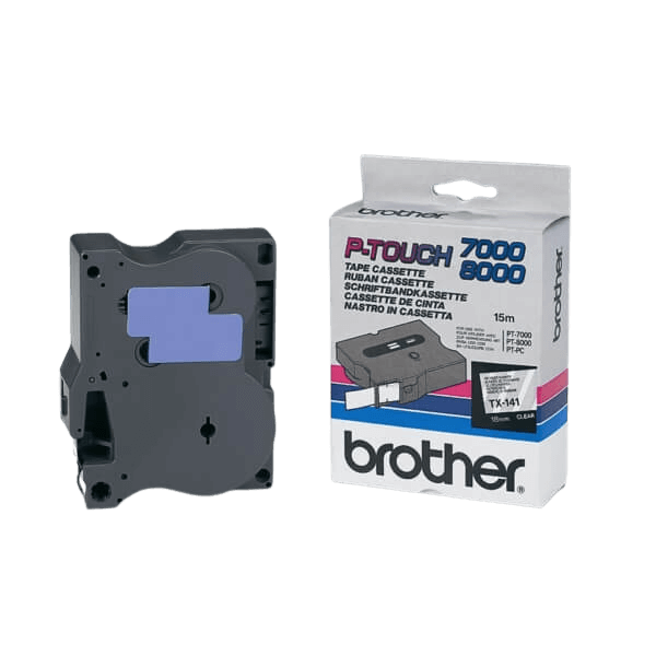 Brother TX141 Sort tekst / Klar tape 18 mm x 15 m tape - Original