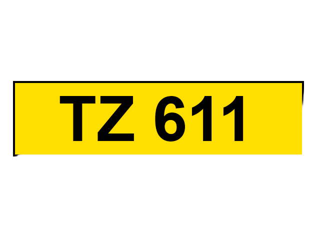 Brother TZe-611 Sort tekst / Gul tape 6 mm x 8 m tape - Kompatibel