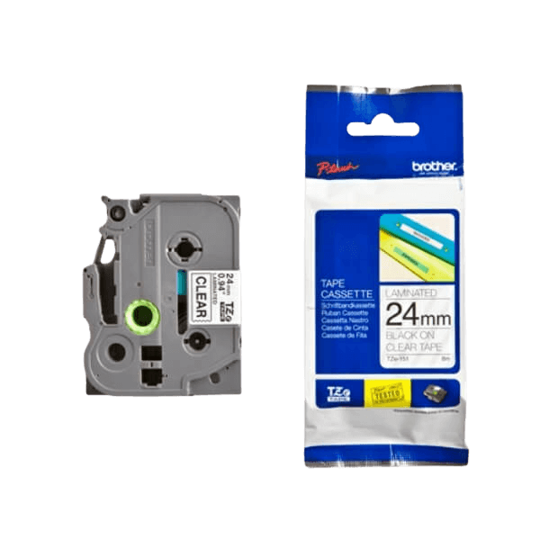 Brother TZe151 Sort tekst / Klar tape 24 mm x 8 m tape - Original
