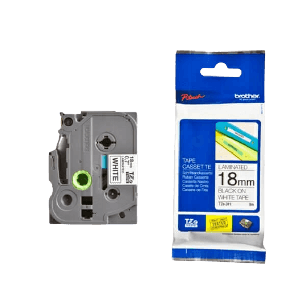 Brother TZe241 Sort tekst / Hvid tape 18 mm x 8 m tape - Original