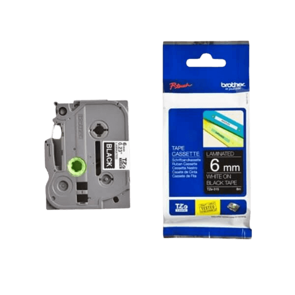 Brother TZe315 Hvid tekst / Sort tape 6 mm x 8 m tape - Original