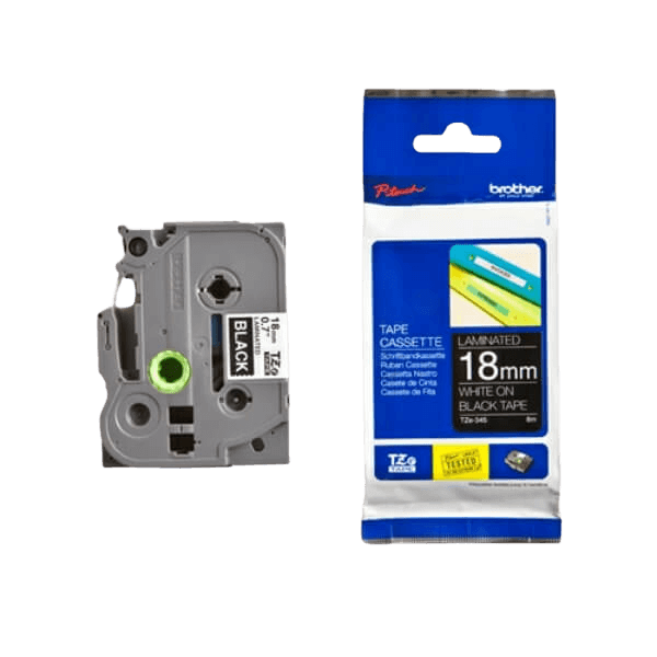 Brother TZe345 Hvid tekst / Sort tape 18 mm x 8 m tape - Original