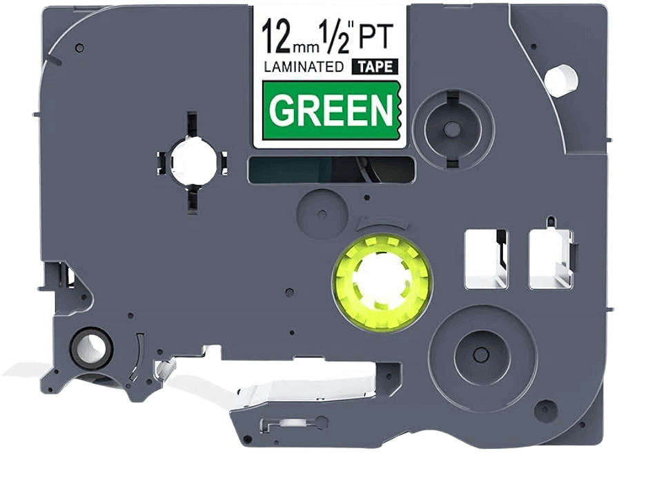 Brother TZe735 Hvid tekst / Grøn tape 12 mm x 8 m tape - Kompatibel