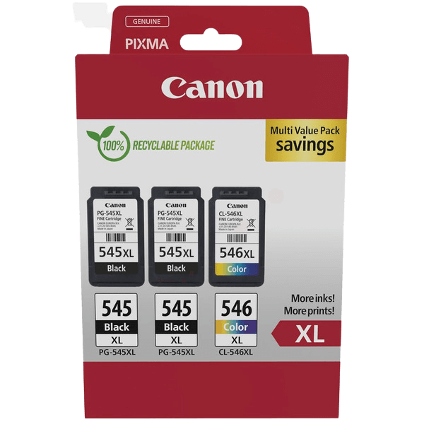 Canon 2 x PG-545XL + CL-546XL / 8286B013 XL rabatpakke - Original