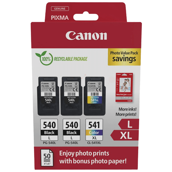 Canon 2x PG-540L + CL-541XL + Papir / 5224B015 XL rabatpakke - Original