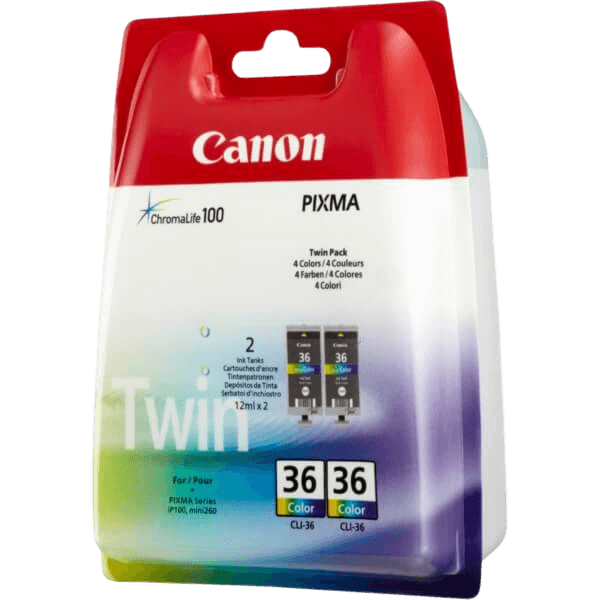 Canon CLI-36CLRK / 1511B018 CMYK twin pack blækpatron - Original