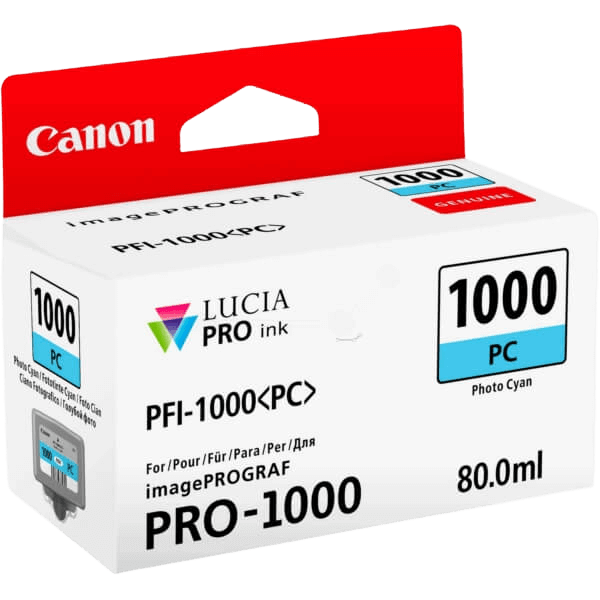 Canon PFI-1000PC / 0550C001 foto cyan blækpatron - Original