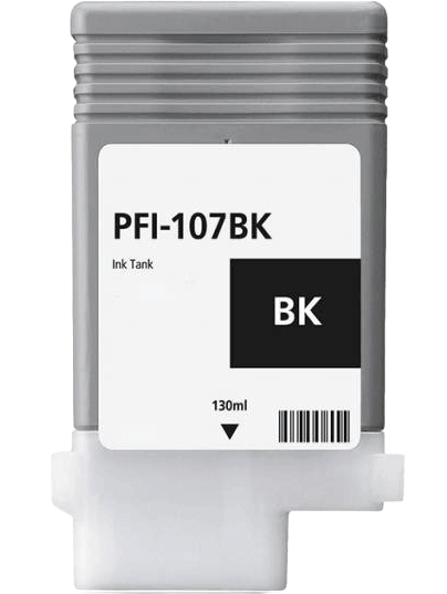 Canon PFI-107BK / 6705B001 sort blækpatron - Kompatibel