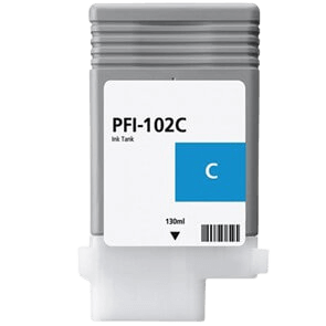 Canon PFI102C / 0896B001 cyan blækpatron - Kompatibel
