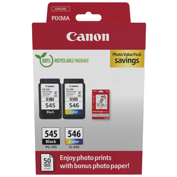 Canon PG-545 + CL-546 + Papir / 8287B008 rabatpakke - Original