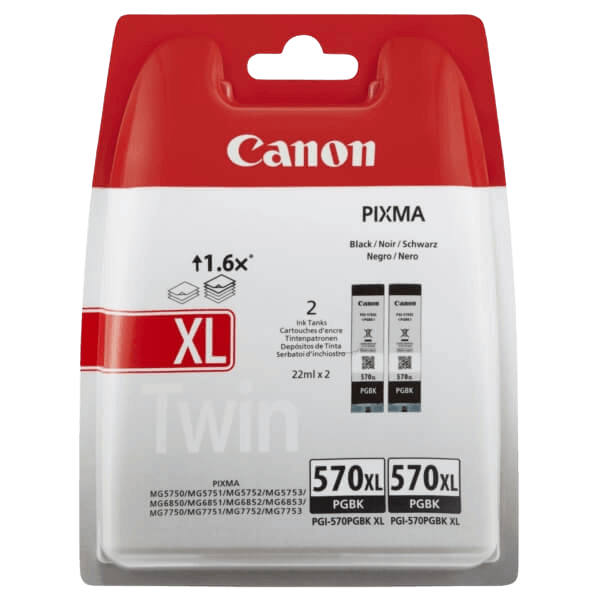 Canon PGI-570BKXLTP / 0318C007 pigment sort XL twin pack blækpatron - Original