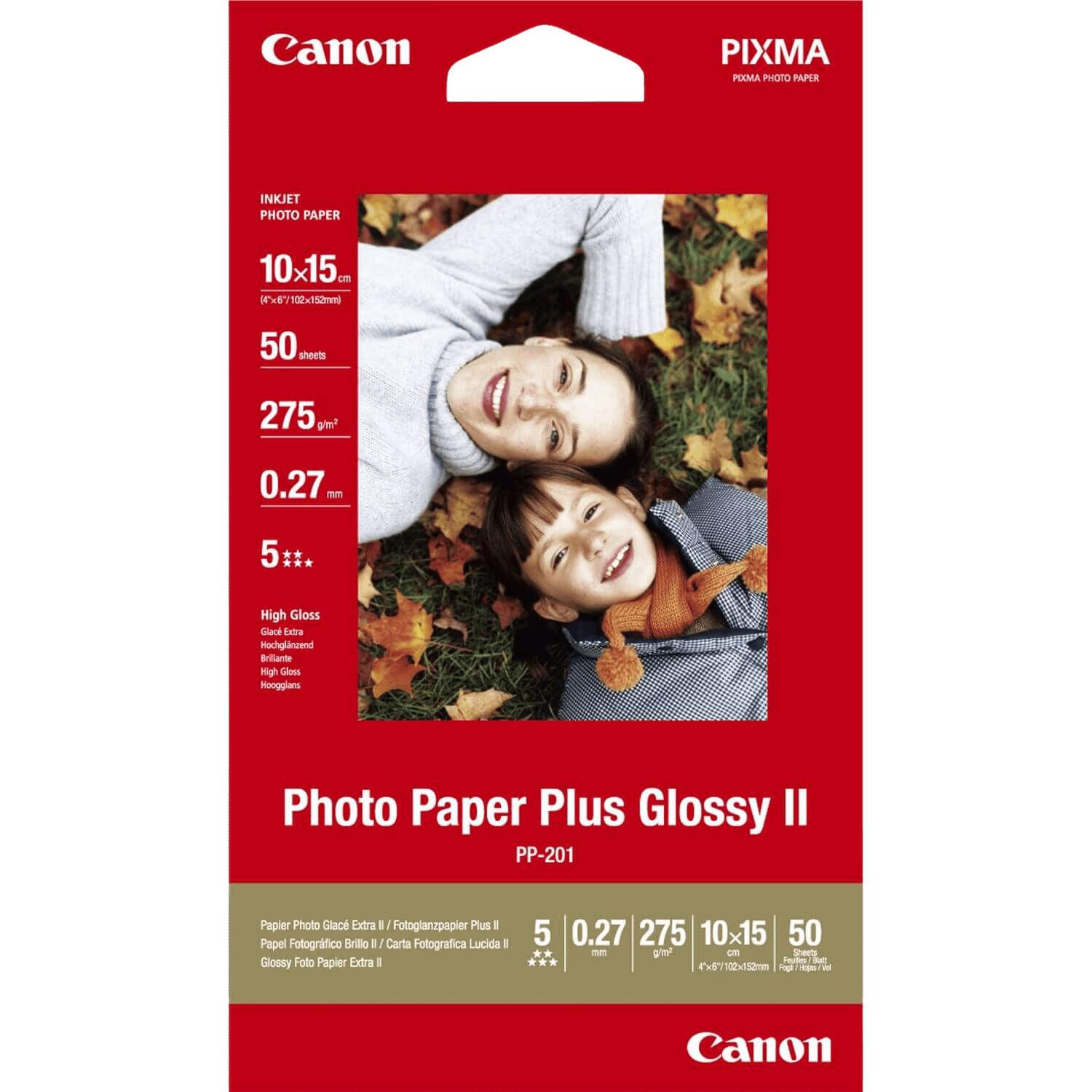 Canon 10x15 PP-201 Photo Paper Plus II 275g (50 ark) / 2311B003
