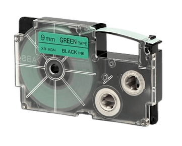 Casio XR-9GN Sort tekst / Grøn tape 9 mm x 8 m tape - Kompatibel