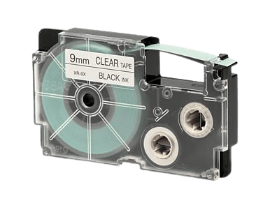 Casio XR-9X Sort tekst / Klar tape 9 mm x 8 m tape - Kompatibel