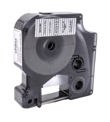 Dymo S0720500 / 45010 Sort tekst / Klar tape 12 mm x 7 m tape - Kompatibel