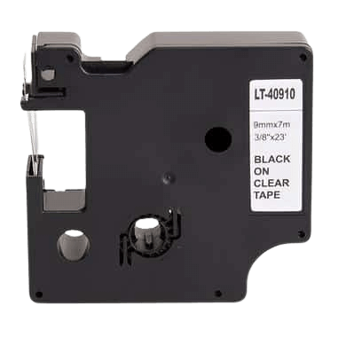 Dymo S0720670 Sort tekst / Klar tape 9 mm x 7 m tape - Kompatibel