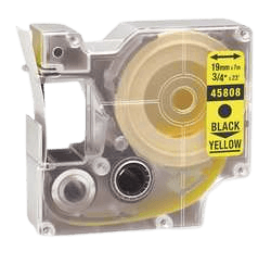 Dymo S0720880 / 45808 Sort tekst / Gul tape 19 mm x 7 m tape - Kompatibel