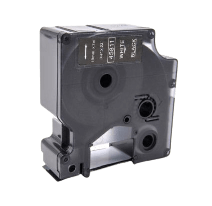 Dymo S0720910 / 45811 Hvid tekst / Sort tape 19 mm x 7 m tape - Kompatibel