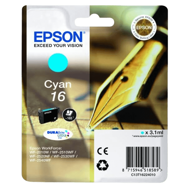 Epson 16 / C13T16224012 cyan blækpatron - Original