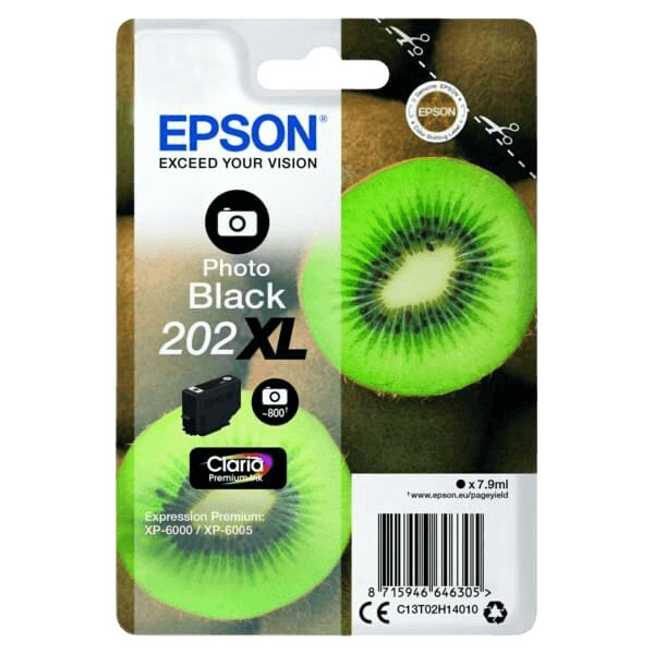 Epson 202 / C13T02H14010 foto sort XL blækpatron - Original