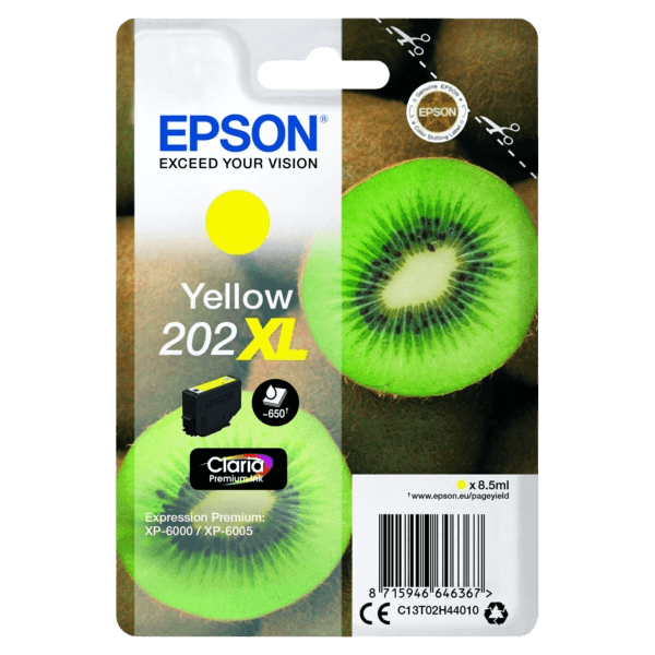 Epson 202 / C13T02H44010 gul XL blækpatron - Original