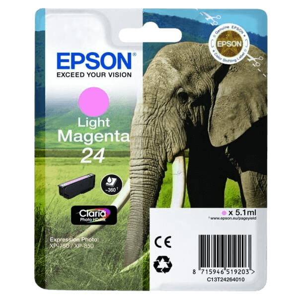 Epson 24 / C13T24264012 lys magenta blækpatron - Original