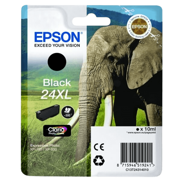 Epson 24XL / C13T24314012 sort XL blækpatron - Original
