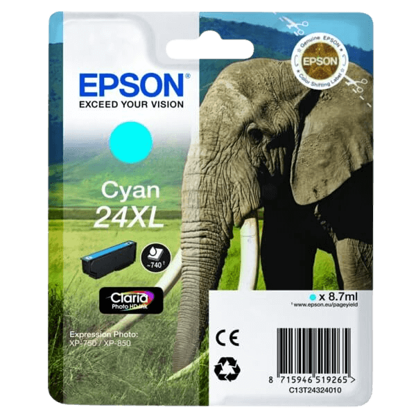 Epson 24XL / C13T24324012 cyan XL blækpatron - Original