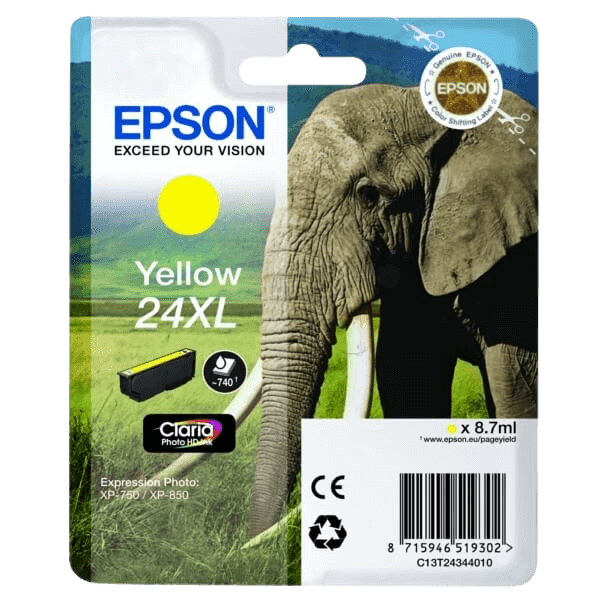 Epson 24XL / C13T24344012 gul XL blækpatron - Original