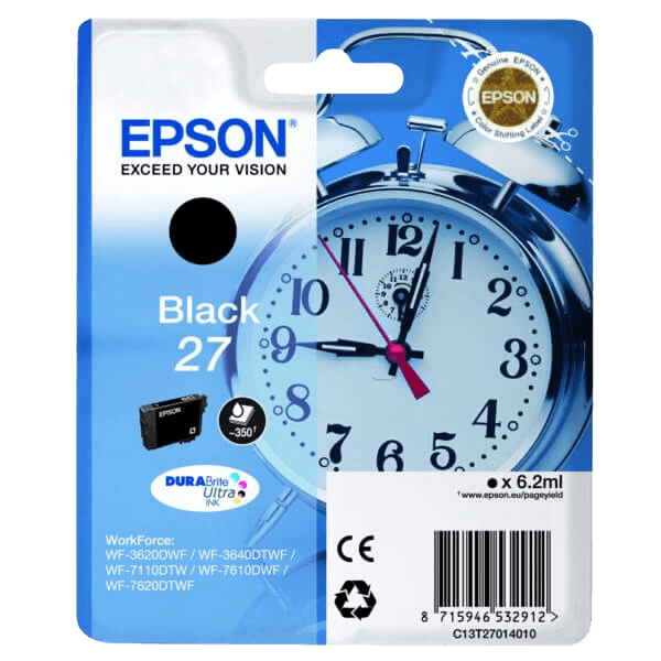 Epson 27 / C13T27014012 sort blækpatron - Original