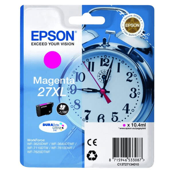 Epson 27 / C13T27134012 magenta XL blækpatron - Original