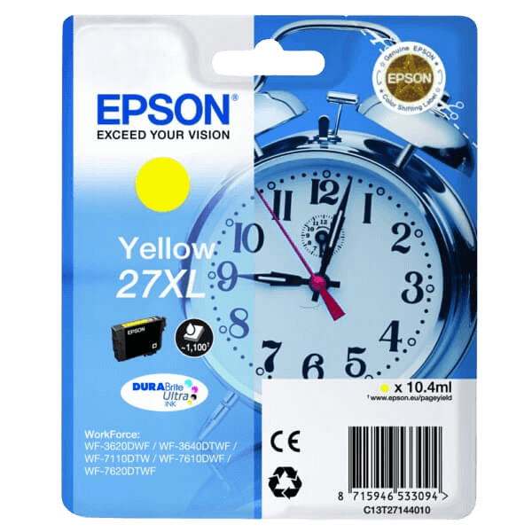 Epson 27 / C13T27144012 gul XL blækpatron - Original