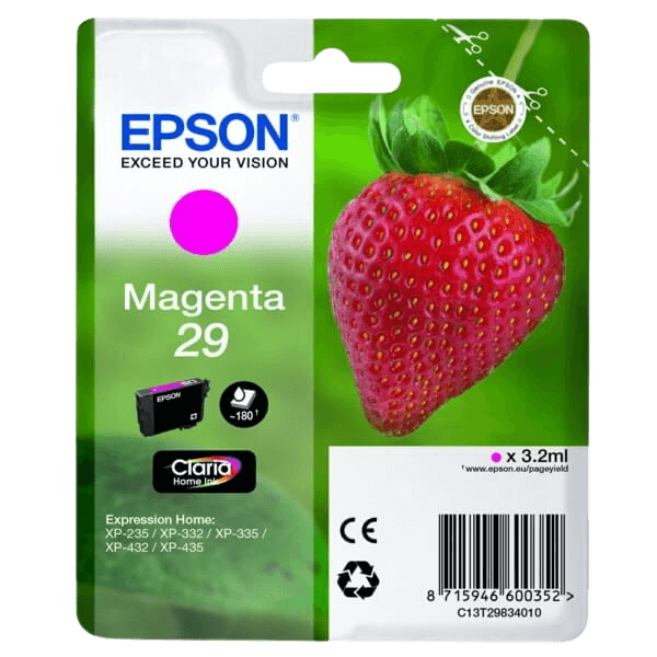 Epson 29 / C13T29834012 magenta blækpatron - Original