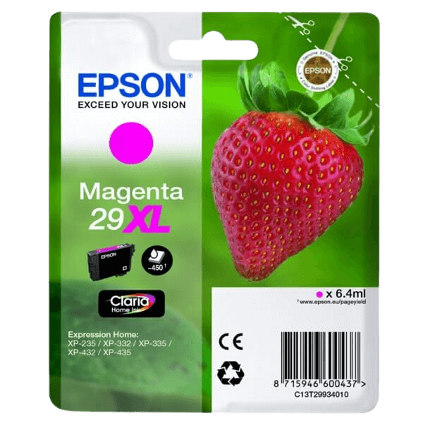 Epson 29 / C13T29934012 magenta XL blækpatron - Original
