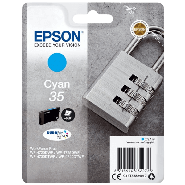Epson 35 / C13T35824010 cyan blækpatron - Original