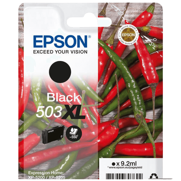 Epson 503XLBK / C13T09R14010 sort XL blækpatron - Original