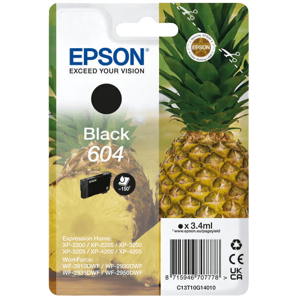 Epson 604 / C13T10G14010 sort blækpatron - Original