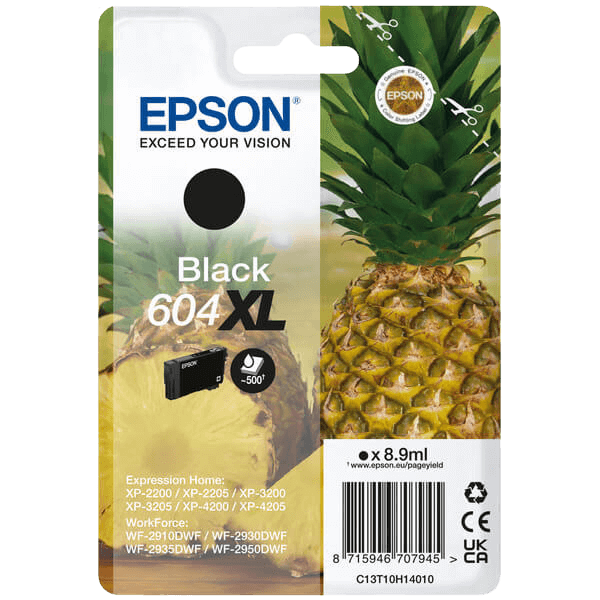 Epson 604XL / C13T10H14010 sort XL blækpatron - Original