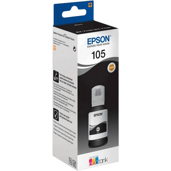 Epson 105 / C13T00Q140 sort Blæk refill - Original