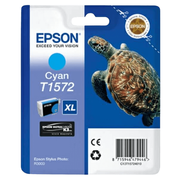Epson T1572 / C13T15724010 cyan blækpatron - Original