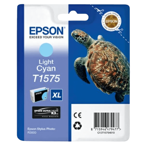 Epson T1575 / C13T15754010 lys cyan blækpatron - Original